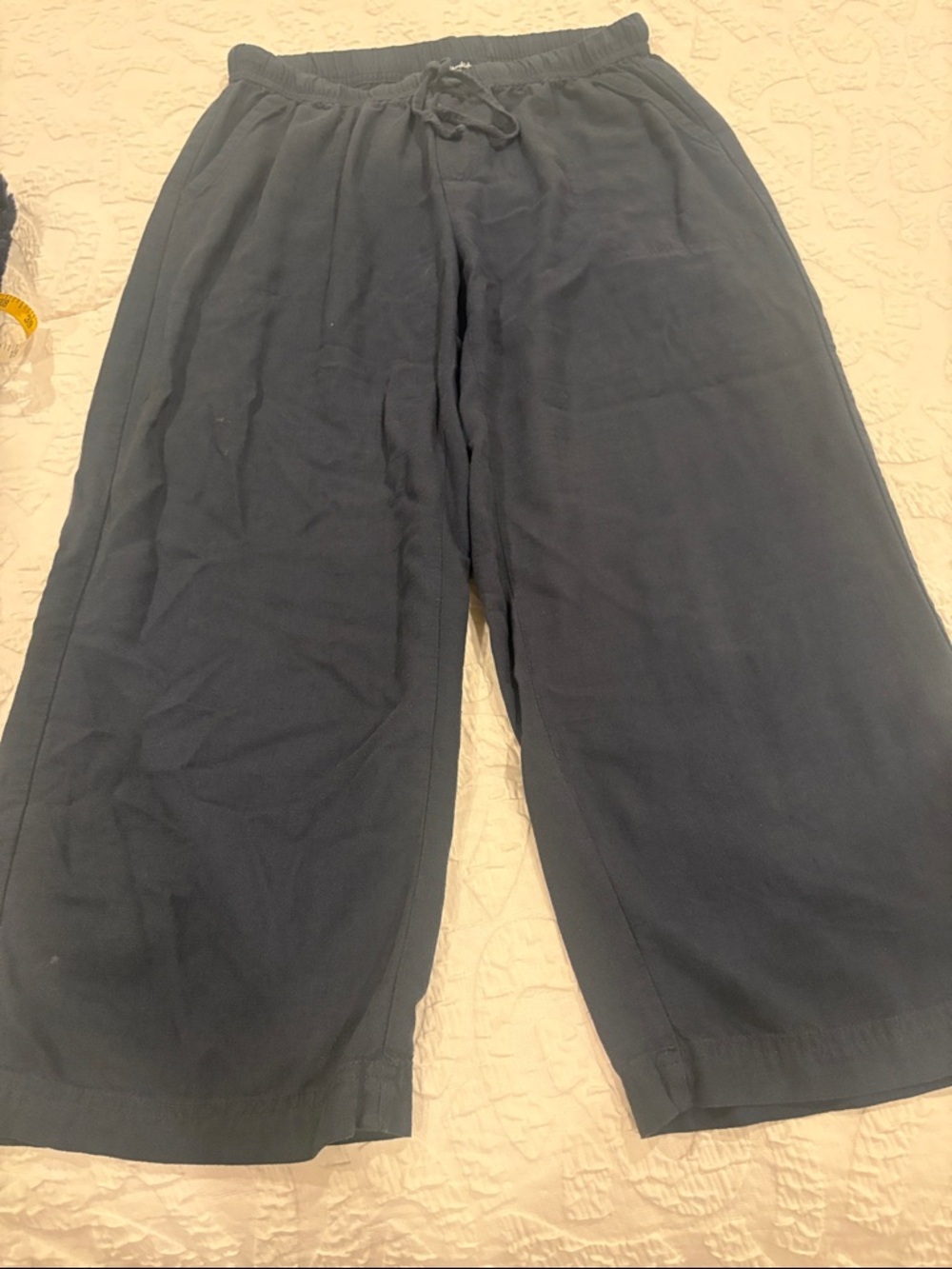 Splendid Navy Drawstring Wide-Leg Pants